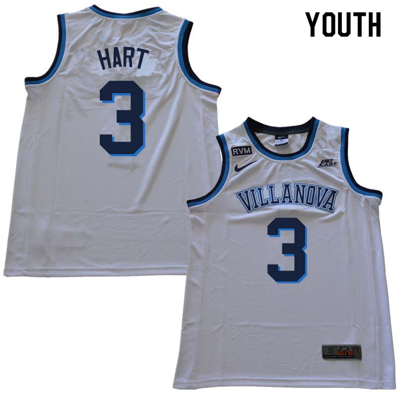 2018 Youth #3 Josh Hart Willanova Wildcats College Basketball Jerseys Sale-White